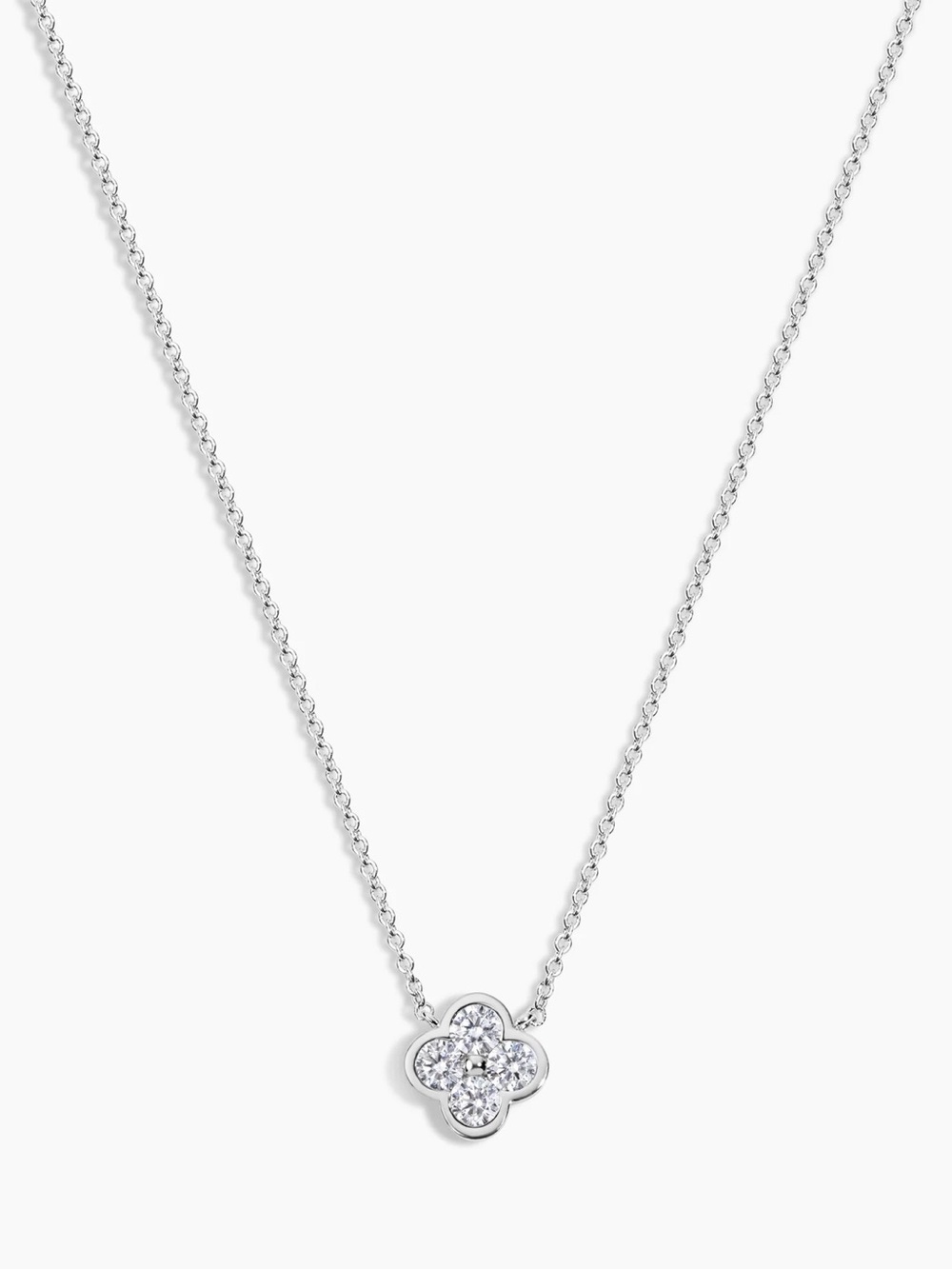 Silver Crystal Clover Necklace Nwt